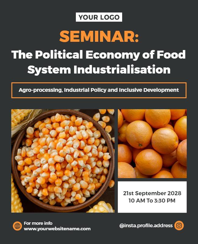 Food System Industrialisation Seminar Flyer Template