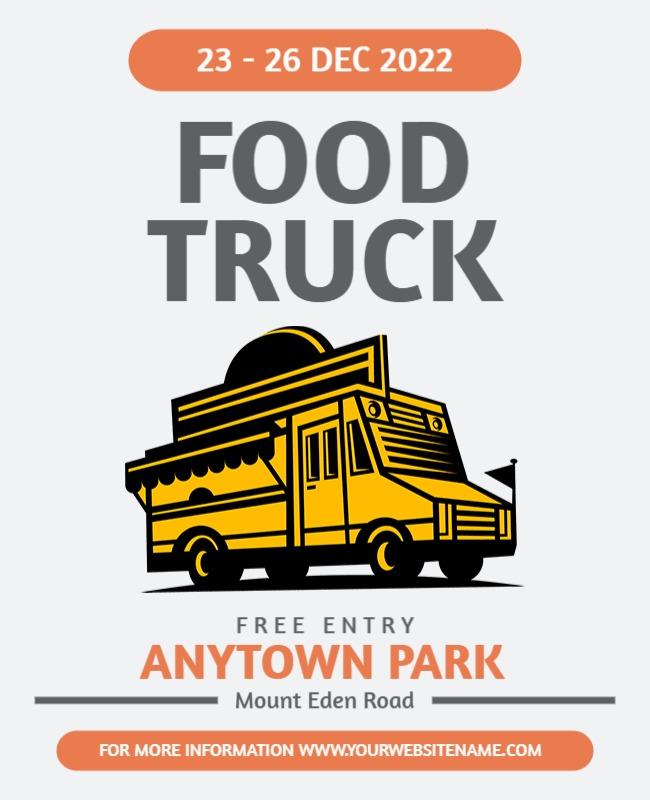 Bold Yellow Food Truck Festival Fun Flyer Template