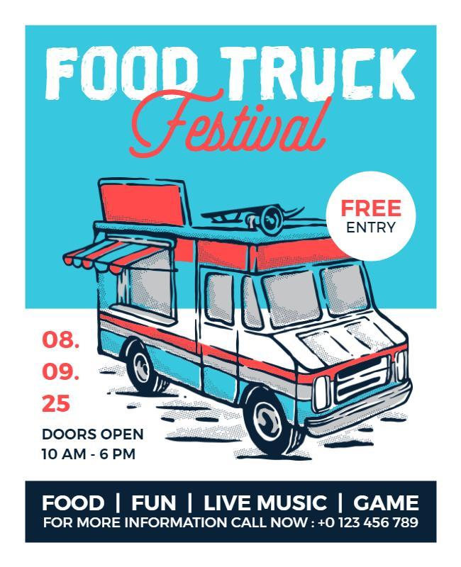 Food Truck Festival Event Flyer Template