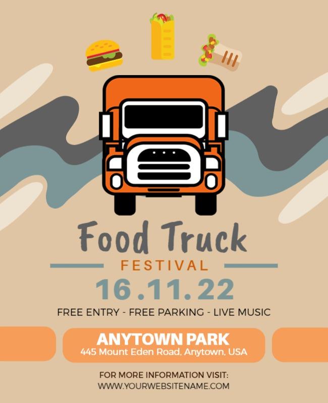 Colorful Food Truck Festival Celebration Flyer Template