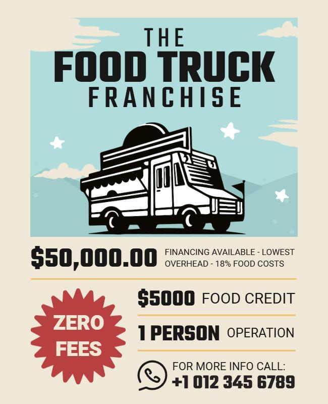 Food Truck Franchise Investment Opportunity Flyer Template