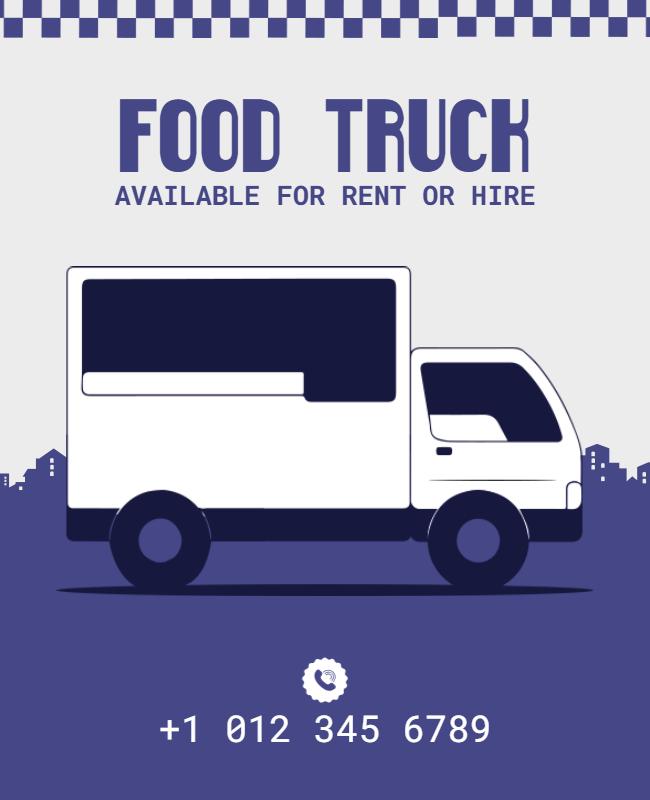 Food Truck Hire and Rental Flyer Template