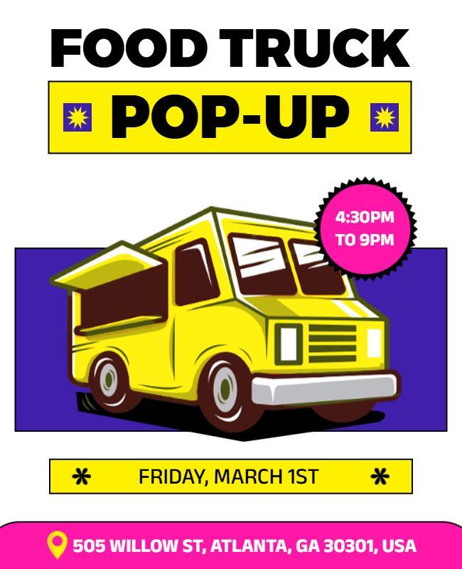 Food Truck Pop-up Event Flyer Template