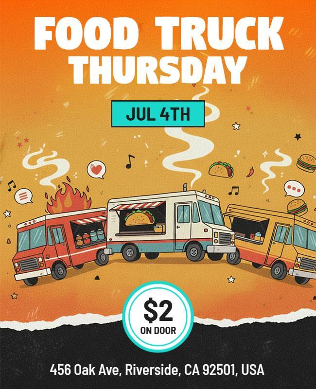 Food Truck Thursday Event Flyer Template