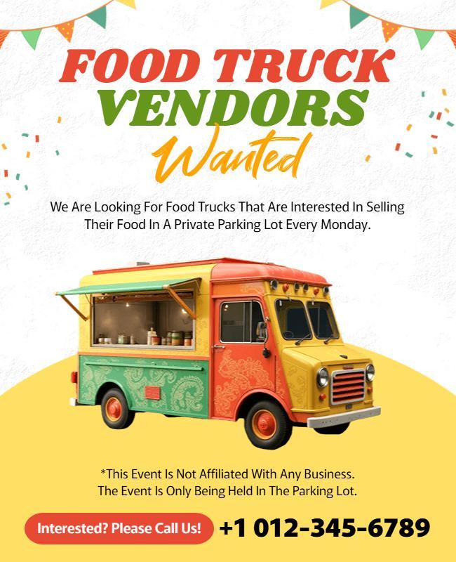 Food Truck Vendor Wanted Flyer Template