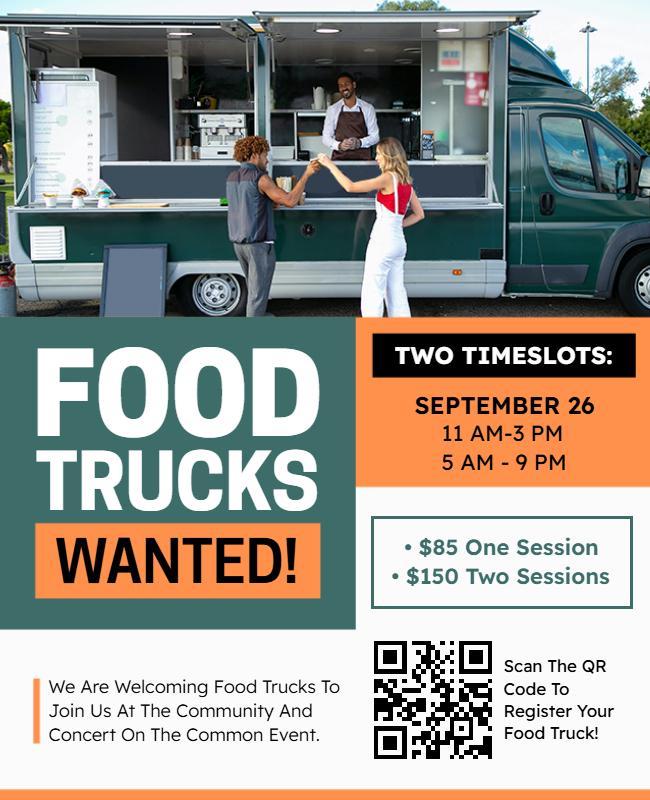 Food Trucks Wanted Advertisement Flyer Template