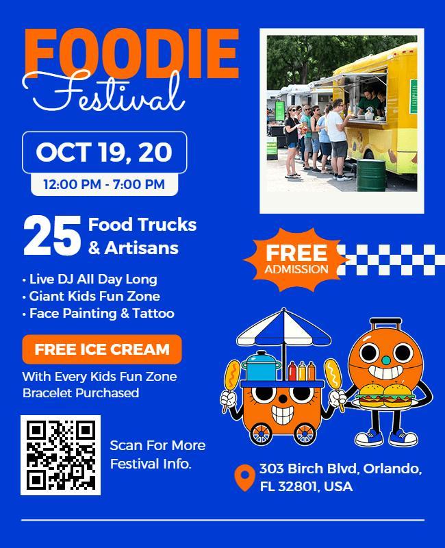 Foodie Festival with Food Trucks Flyer Template