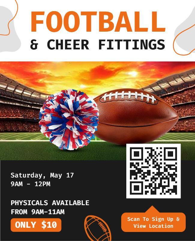 Football and Cheer Fittings Event Flyer Template
