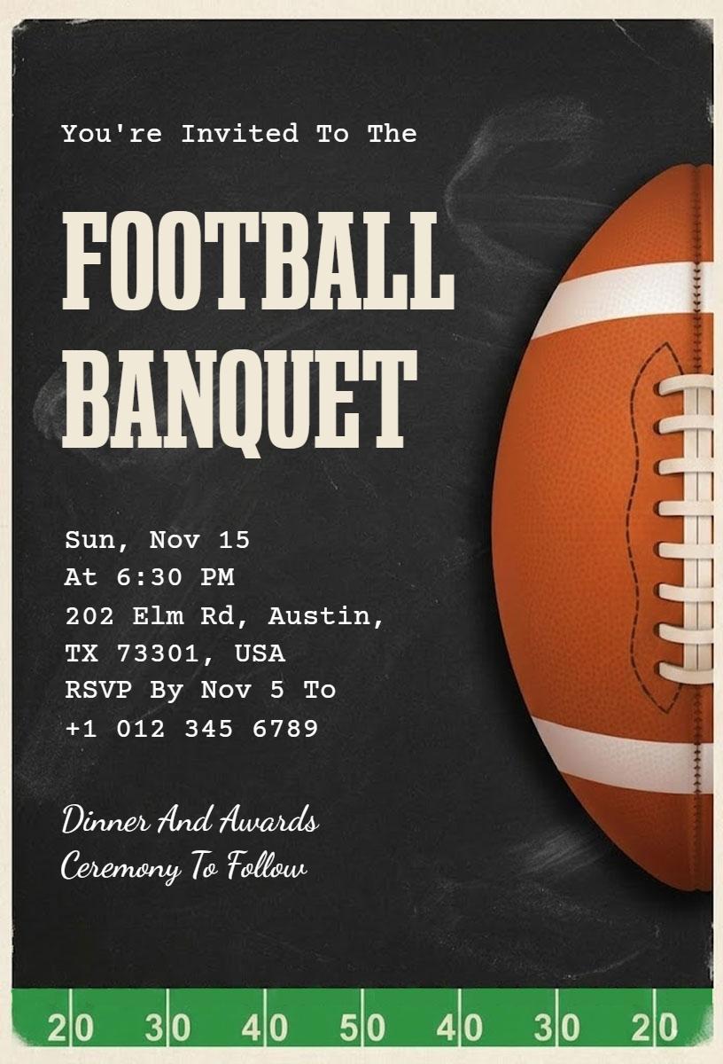 Football Banquet Ceremony Celebration Sports Invitation Template