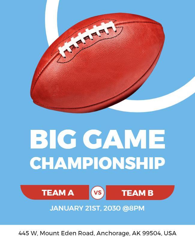 Football Championship Match Flyer Template