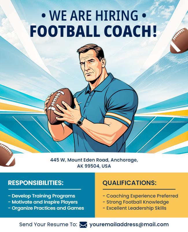 Football Coach Hiring Announcement Flyer Template