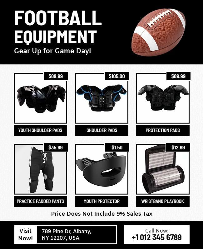 Football Equipment Sale Promotion Flyer Template