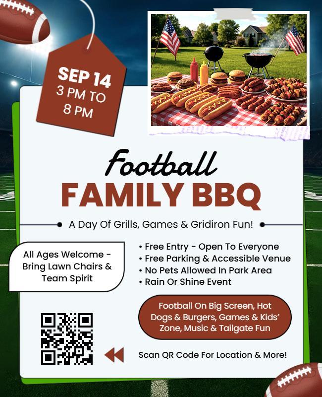 Football Family BBQ Event Flyer Template
