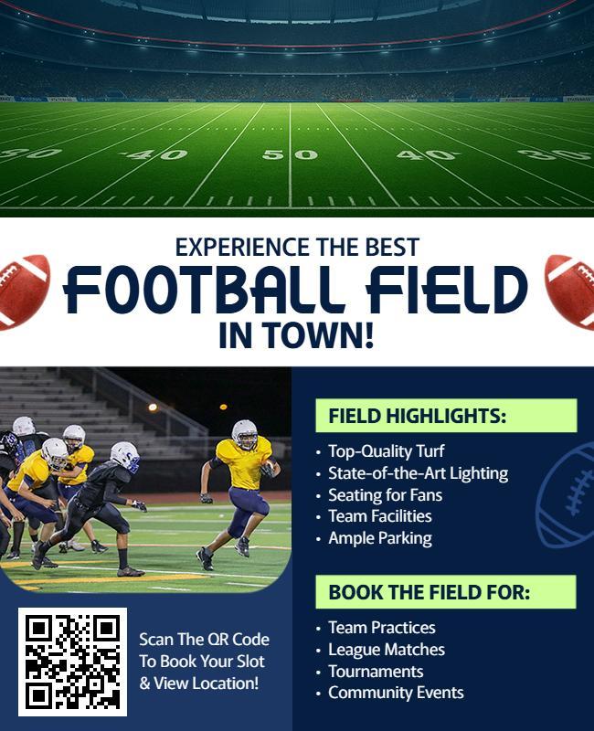 Football Field Booking Promotional Flyer Template