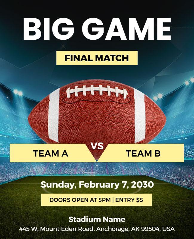 Football Final Match Event Flyer Template