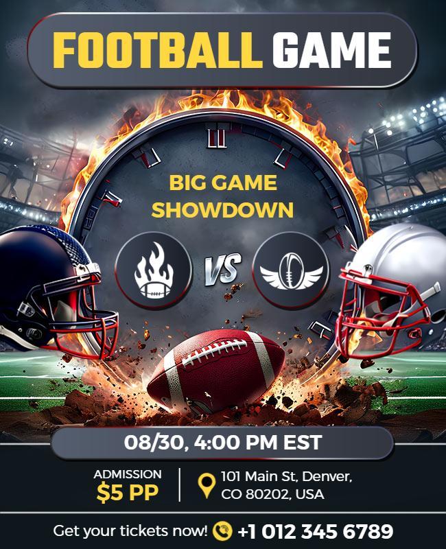 Football Game Showdown Event Flyer Template