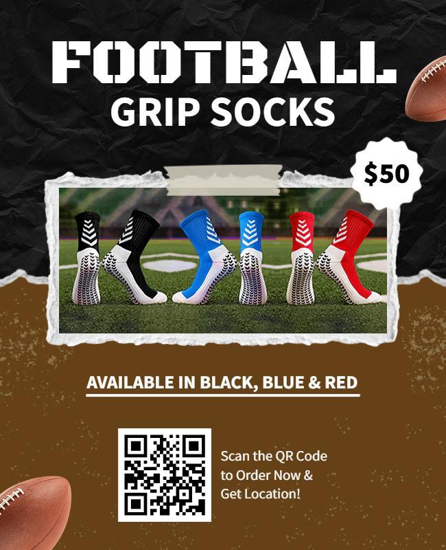 Football Grip Socks Promotional Flyer Template