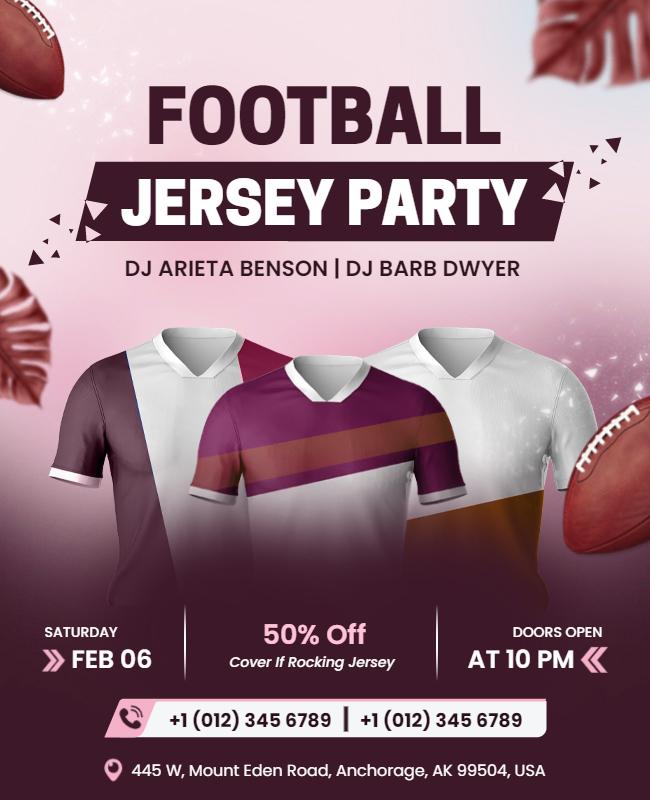 Football Jersey Party Event Flyer Template