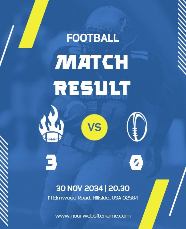 Football Match Result Announcement Flyer Template