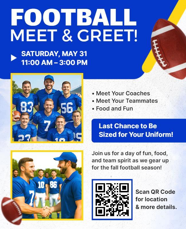Football Meet and Greet Event Flyer Template