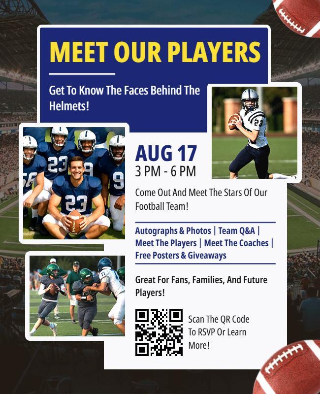 Football Meet Our Players Event Flyer Template