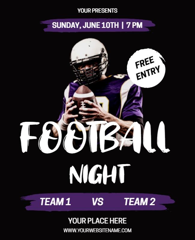 Bold Black Football Night Event Flyer Template