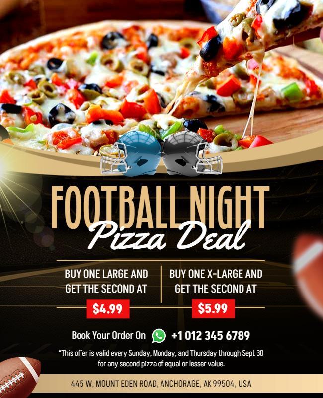 Football Night Pizza Promotion Flyer Template