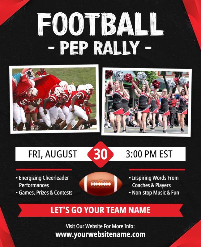 Football Pep Rally Event Flyer Template