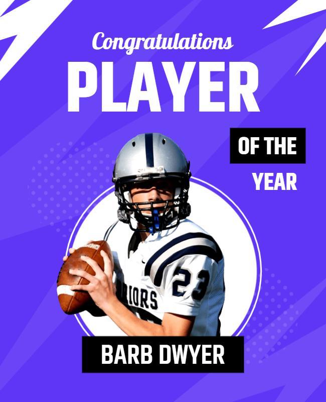 Football Player Of the Year Celebration Flyer Template