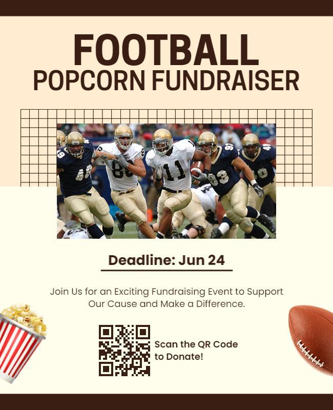 Football Popcorn Fundraiser Event Flyer Template