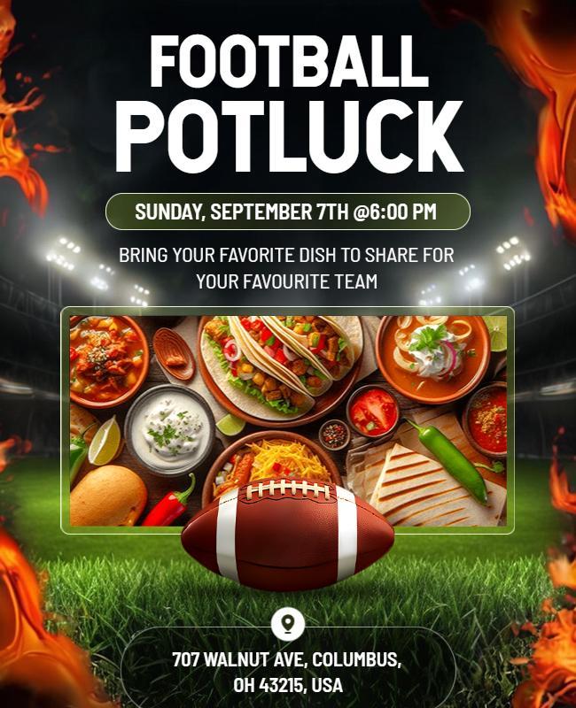 Football Potluck Event Flyer Template