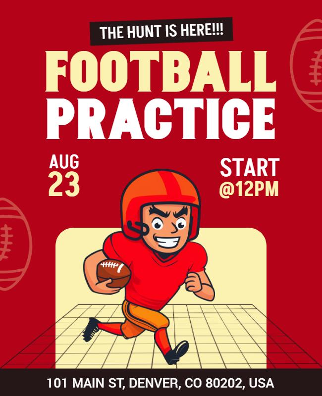 Football Practice Event Flyer Template