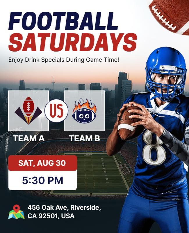 Football Saturday Game Night Event Flyer Template