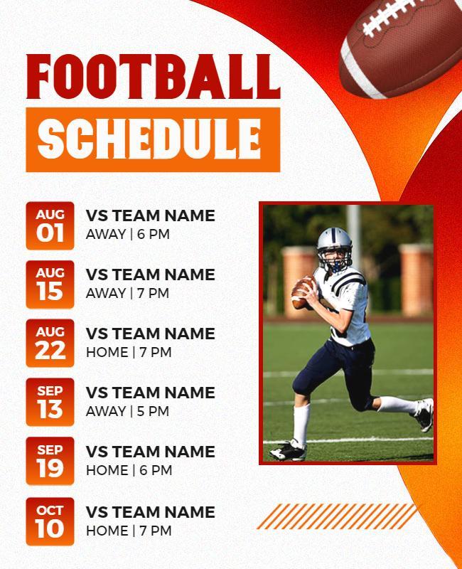 Football Season Schedule Flyer Template