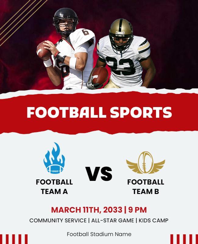 Football Sports Team Matchup Flyer Template