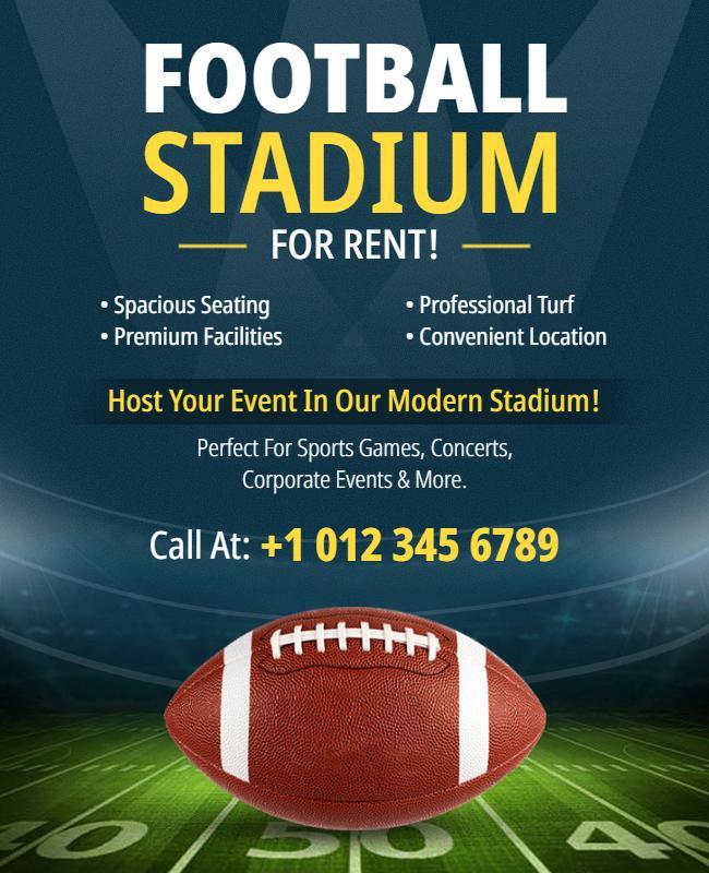 Football Stadium Rental Availability Flyer Template