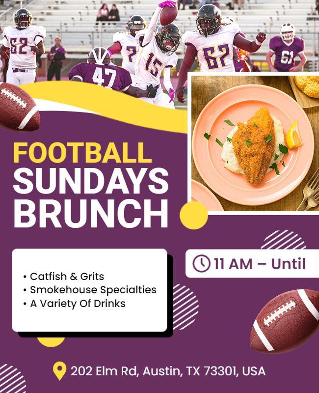 Football Sunday Brunch Event Flyer Template