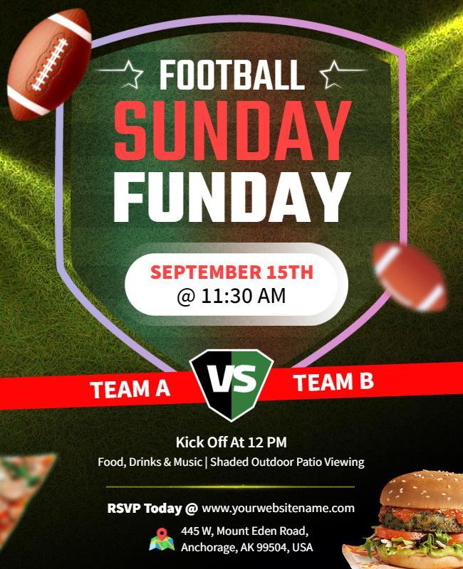 Football Sunday Funday Event Flyer Template