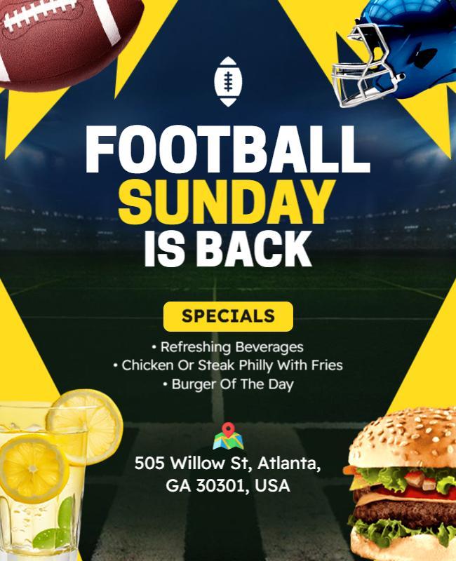 Football Sunday Is Back Event Flyer Template
