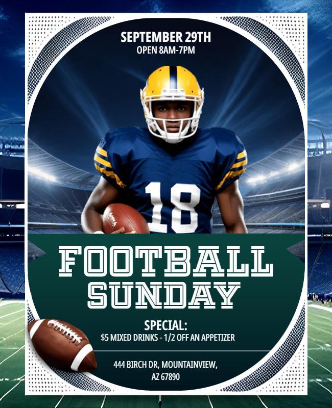 Football Sunday Sports Event Flyer Template