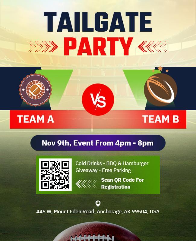 Vibrant Game Day Tailgate Celebration Flyer Template