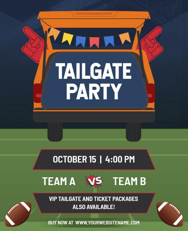 Vibrant Football Tailgate Party Celebration Flyer Template