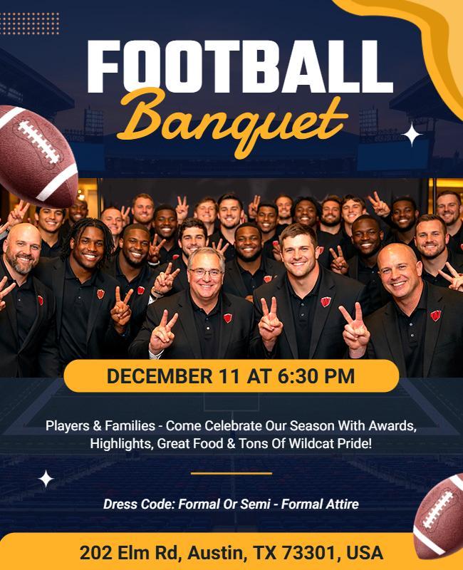 Football Team Celebration Banquet Flyer Template