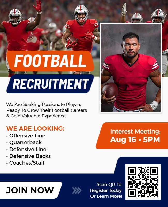 Football Team Recruitment Event Flyer Template