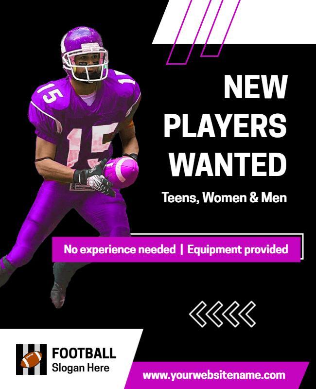 Football Team Recruitment Flyer for New Players Template