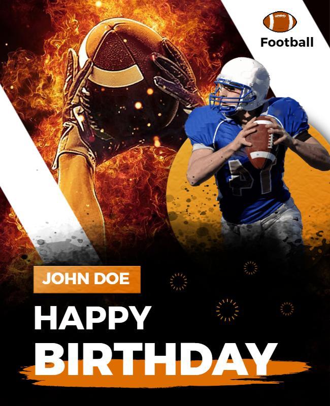 Football Themed Birthday Celebration Flyer Template