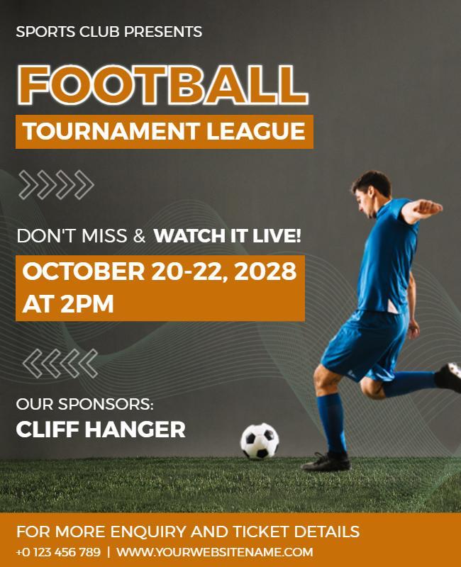 Football Tournament League Flyer Template