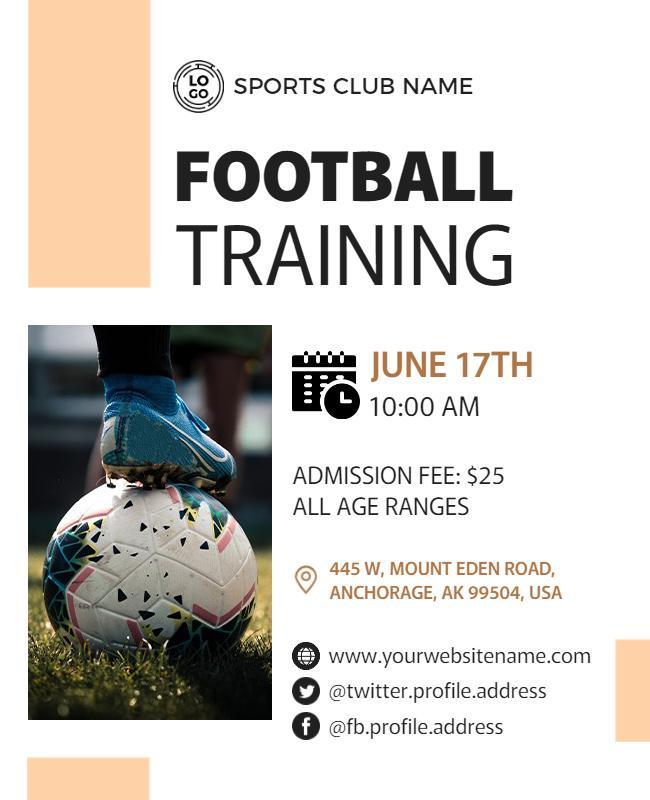 Football Training Event Flyer Template