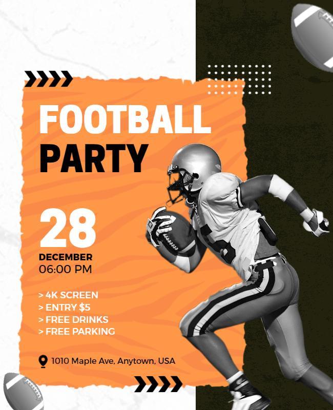 Football Viewing Party Event Flyer Template