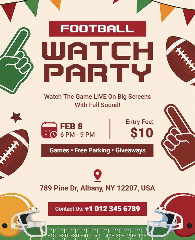 Football Watch Party Flyer Template